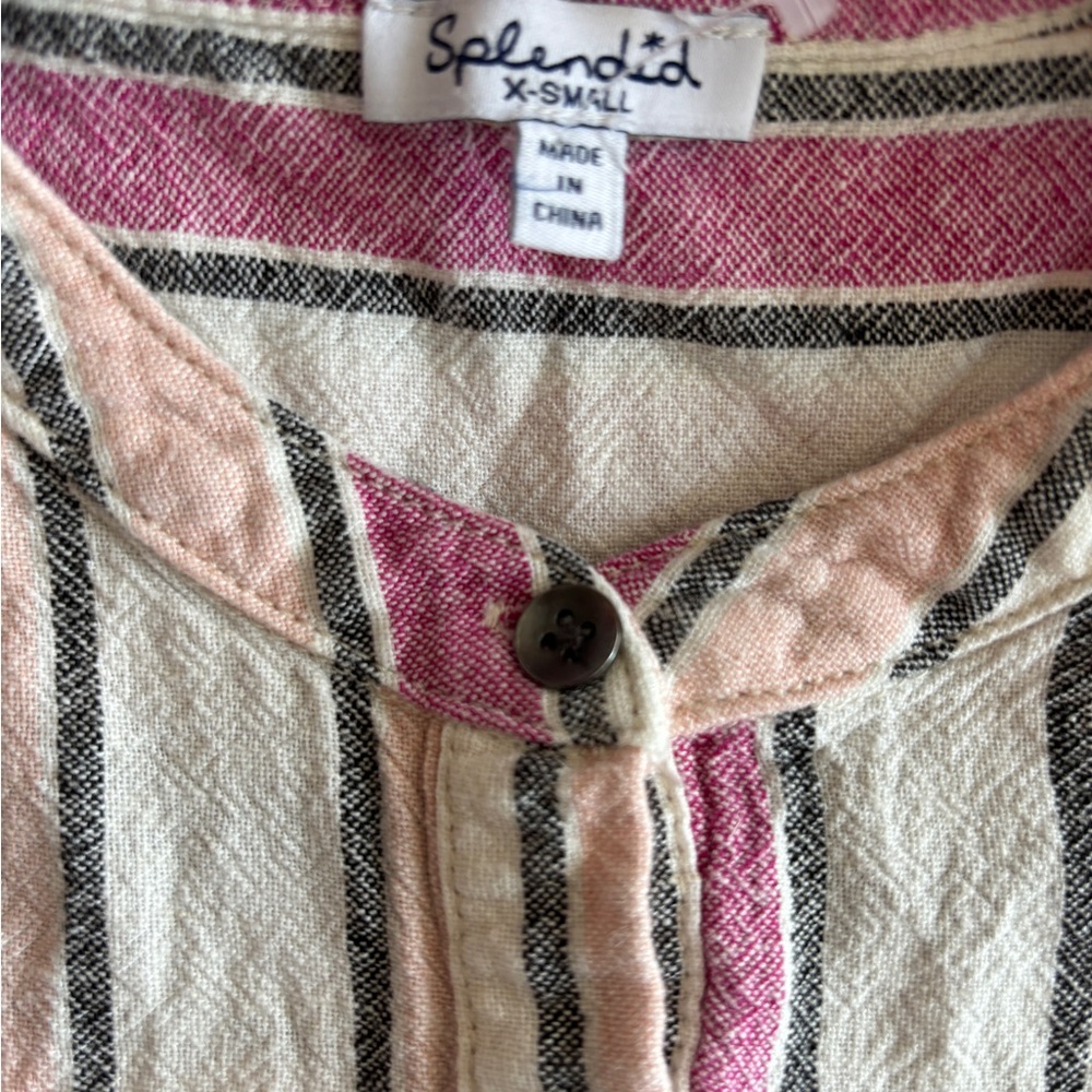 Splendid women dress RD0231X linen blend white red sz XS $168 - Picture 5 of 11